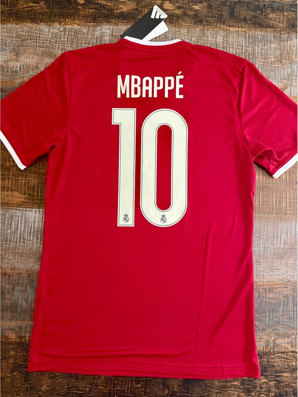 Mbappe #10 Adidas Real Madrid Red Jersey Small
